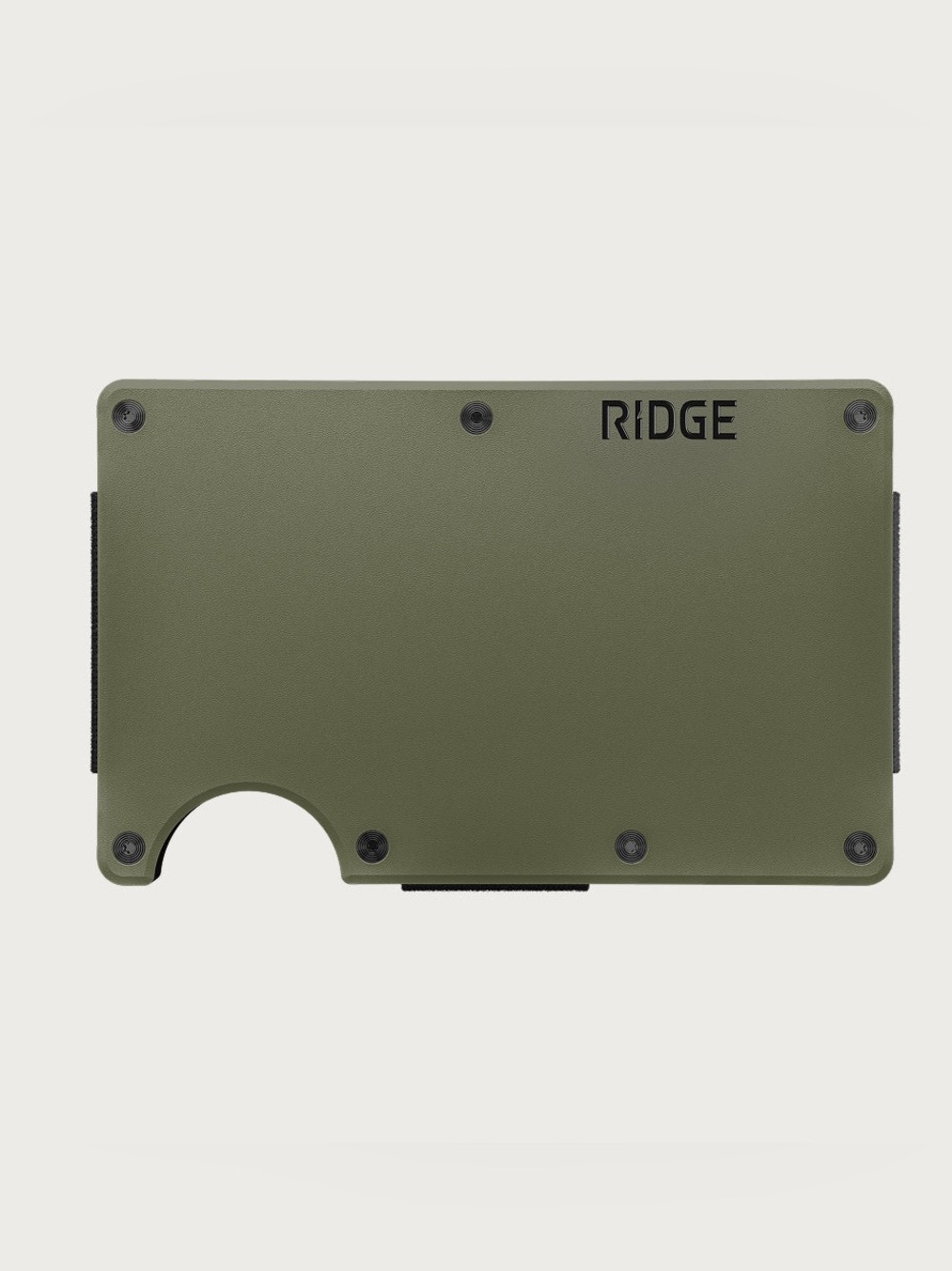 The Ridge Wallet Aluminum Matte Olive with Money Clip